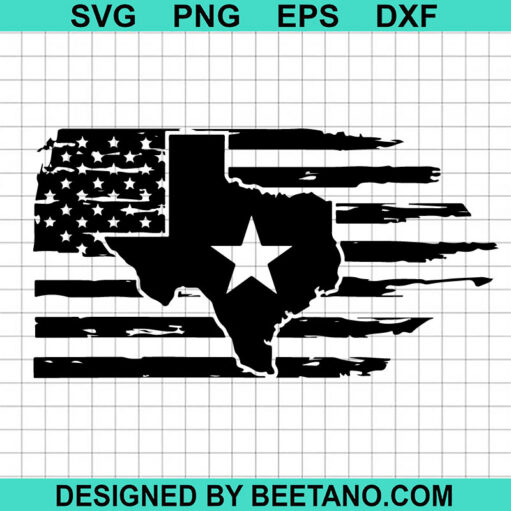 Us Flag Texas Map Svg