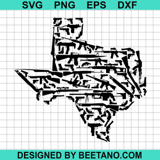 Texas Map With Gun Svg