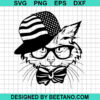 Cat With Us Flag Hat Svg