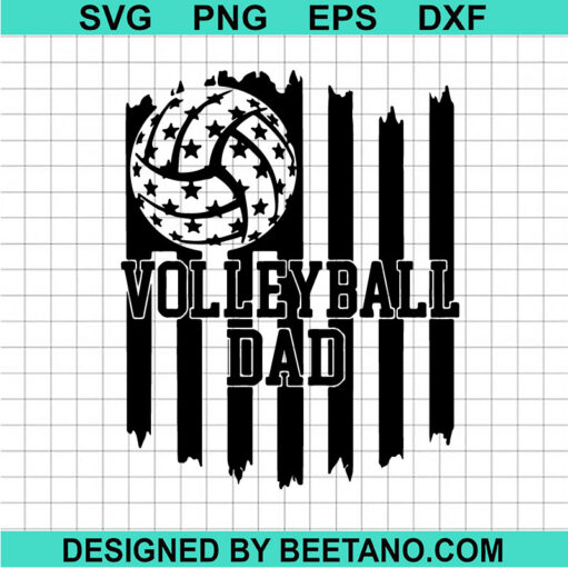 Us Flag Volleyball Dad Svg