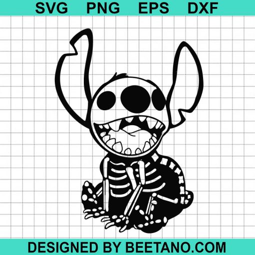 Stitch Skeleton Halloween SVG