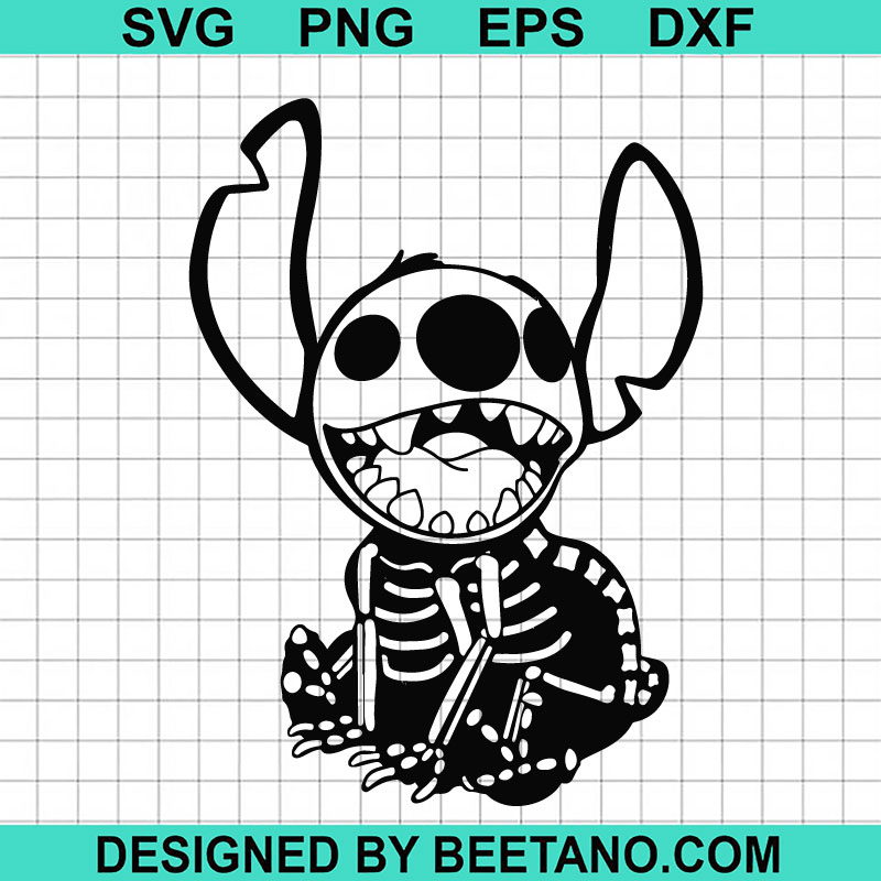 Stitch Skeleton Halloween SVG, Disney Stitch Costume Halloween SVG ...