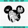 Black Ariel Mickey Head Svg