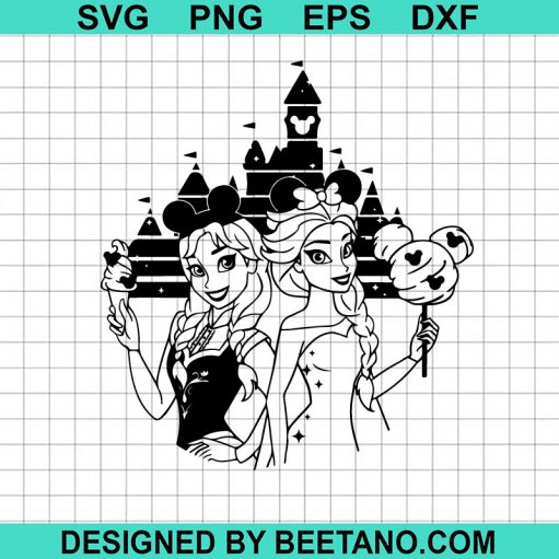 Anna Elsa Disneyland Castle SVG