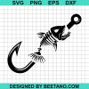 Skeleton Fish Hook Svg