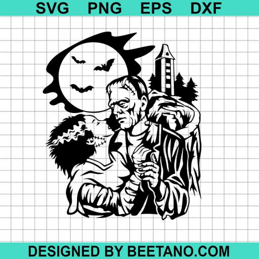 Halloween Frankenstein And Bride SVG