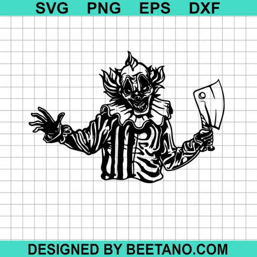 Halloween Scary Killer Clown SVG