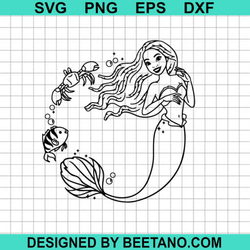 Black Ariel Little Mermaid SVG
