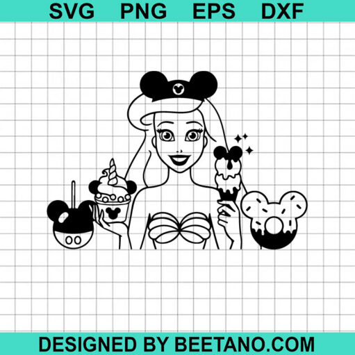 Ariel Little Mermaid Snacks SVG