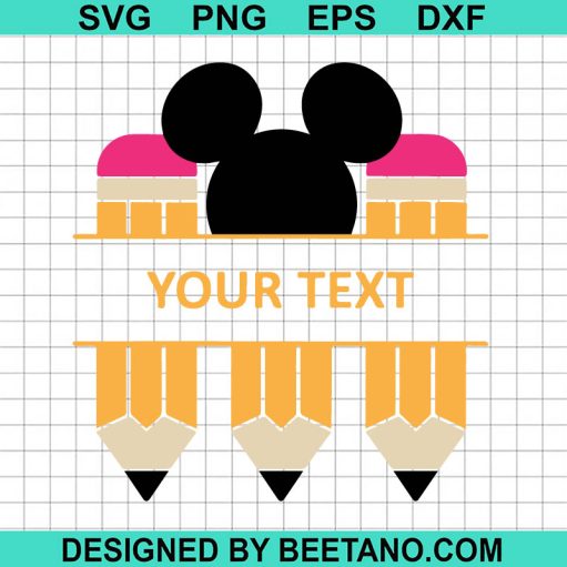 Mickey Mouse Back To School Svg