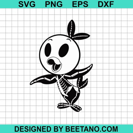 Halloween Skeleton Orange Bird Svg