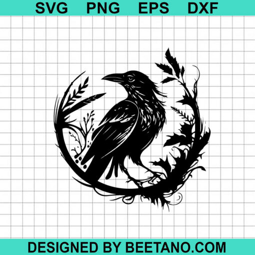 Raven On Branch SVG