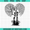 Skeleton Lovers Heart Tree Svg