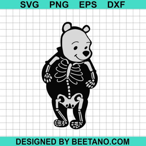 Winnie The Pooh Skeleton Halloween SVG