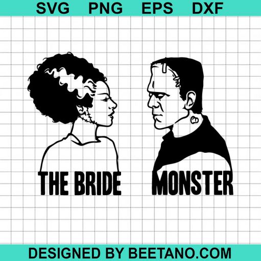 Monster Frankenstein And The Bride SVG