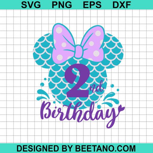 Minnie Mouse Mermaid 2nd Birthday SVG