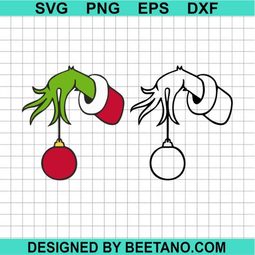 Grinch Hand Holding Ornament SVG