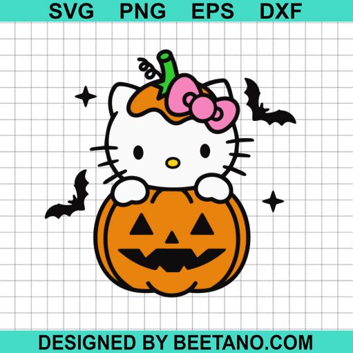Hello Kitty Pumpkin Halloween Svg