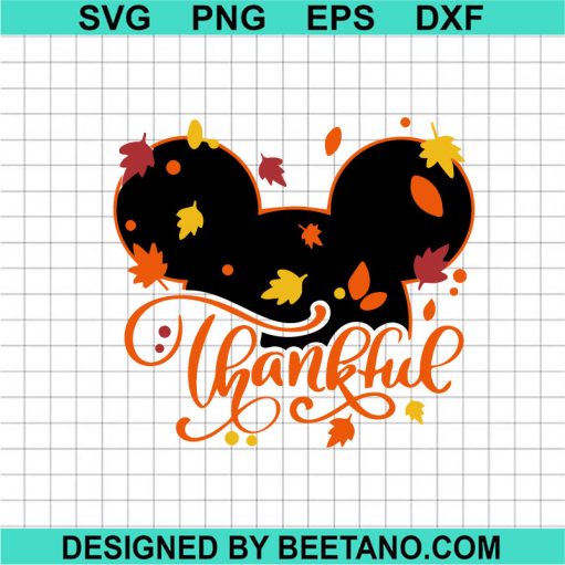 Mickey Mouse Thankful Svg