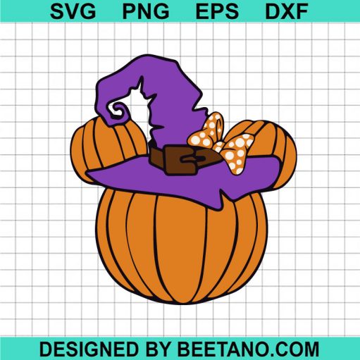 Minnie Mouse Pumpkin Witch SVG