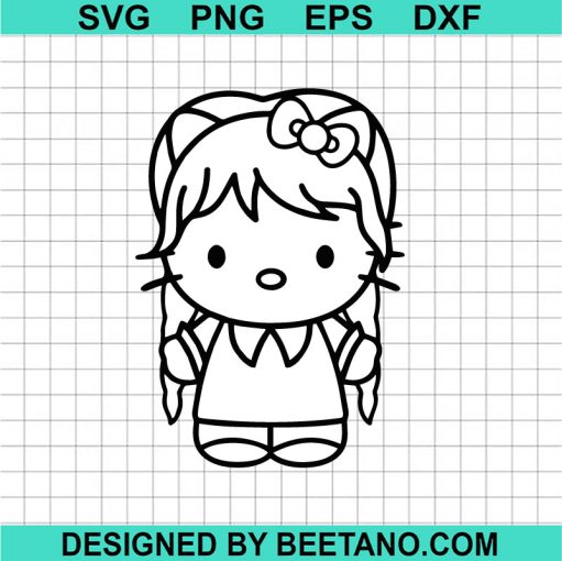Wednesday Addams Kitty Svg