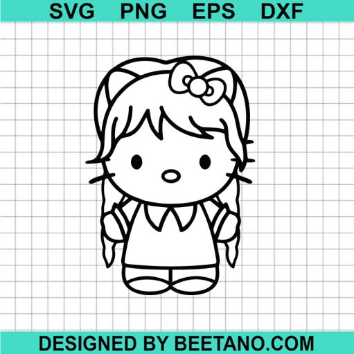 Wednesday Addams Kitty SVG