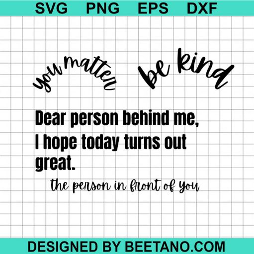 Dear Person Behind Me SVG