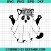 Halloween Floral Ghost Cat Svg