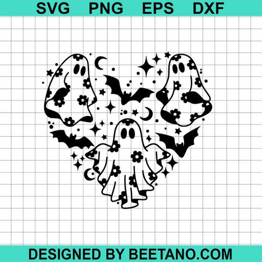 Halloween Ghost Heart SVG