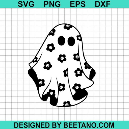 Cute Floral Ghost SVG