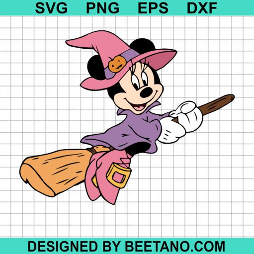 Minnie Mouse Witches Broom Svg