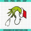Grinch Nurse Holding Stethoscope Svg