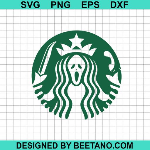 Ghostface Scream Coffee Logo SVG