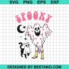 Spooky Ghost Girl And Ghost Cat Svg