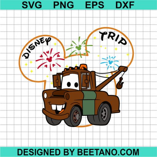 Tow Mater Cars Disney Trip Svg
