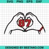 Travis Kelce 87 Heart Hands Svg