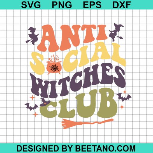 Retro Anti Social Witches Club SVG