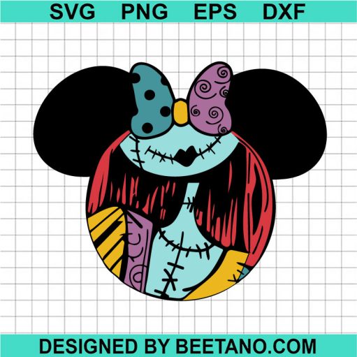 Sally SKellington Minnie Mouse Head SVG