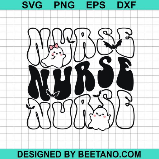 Retro Ghost Nurse Halloween SVG