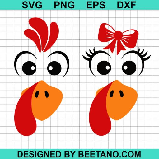 Cute Turkey Face Thanksgiving SVG