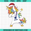Dabbing Unicorn Dallas Cowboy Christmas Svg