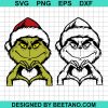 Grinch Santa Claus Heart Hand Svg