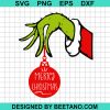 Mery Christmas Grinch Hand With Ornament Svg