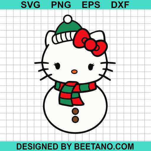 Hello Kitty Snowman Svg