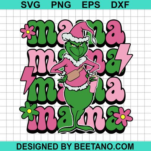 Retro Grinch Mama Stanley Tumbler Svg