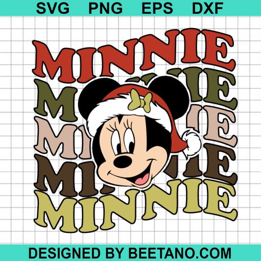 Retro Minnie Head Santa Svg