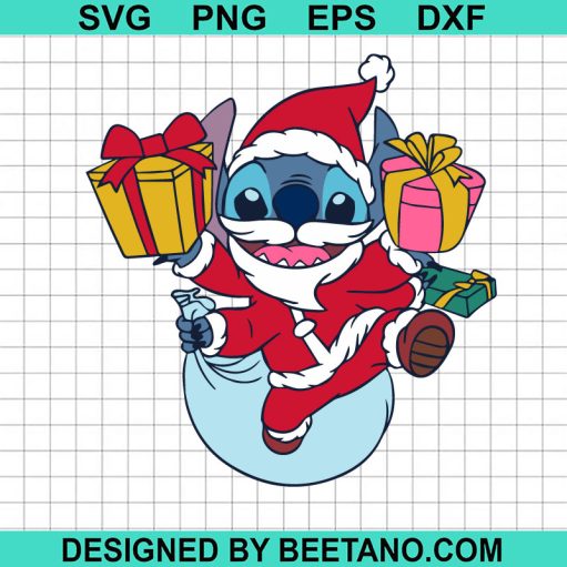 Stitch Santa claus Gift SVG