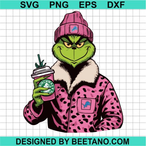 Carhartt Grinch Starbucks Cup Detroit Lions SVG