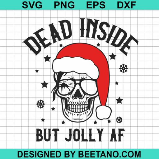 Dead inside but jolly AF Skull face SVG