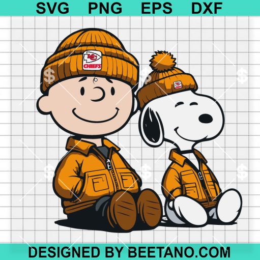 Snoopy And Charlie Brown KC Chiefs SVG